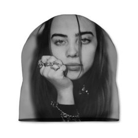 Шапка 3D с принтом BILLIE EILISH в Петрозаводске, 100% полиэстер | универсальный размер, печать по всей поверхности изделия | ayelish | bad guy | bellyache | bilie eilish | bilie elish | billie | billie eilish | eilish | electronic | elish | music | били айлиш | билли айлиш | эйлиш | элиш