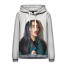 Мужская толстовка 3D с принтом BILLIE EILISH в Петрозаводске, 100% полиэстер | двухслойный капюшон со шнурком для регулировки, мягкие манжеты на рукавах и по низу толстовки, спереди карман-кенгуру с мягким внутренним слоем. | ayelish | bad guy | bellyache | bilie eilish | bilie elish | billie | billie eilish | eilish | electronic | elish | music | били айлиш | билли айлиш | эйлиш | элиш