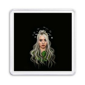 Магнит 55*55 с принтом BILLIE EILISH в Петрозаводске, Пластик | Размер: 65*65 мм; Размер печати: 55*55 мм | ayelish | bad guy | bellyache | bilie eilish | bilie elish | billie | billie eilish | eilish | electronic | elish | music | били айлиш | билли айлиш | эйлиш | элиш