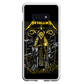 Чехол для Samsung S10E с принтом Metallica в Петрозаводске, Силикон | Область печати: задняя сторона чехла, без боковых панелей | american | devil | eyes | forest | glowing | horns | james hetfield | kirk hammett | metal band | metallica | music | mysticism | night | rock | smoke | trees | американская | глаза | деревья | джеймс хетфилд | дым | дьявол | ларс у | лес | метал группа |