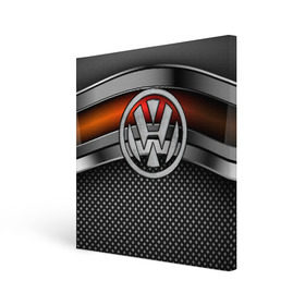 Холст квадратный с принтом Volkswagen Metal в Петрозаводске, 100% ПВХ |  | volkswagen | авто | волксваген | вольсваген | железо | кольчуга | лого авто | метал | металлическая | сетка | сталь | цепи