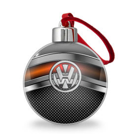 Ёлочный шар с принтом Volkswagen Metal в Петрозаводске, Пластик | Диаметр: 77 мм | volkswagen | авто | волксваген | вольсваген | железо | кольчуга | лого авто | метал | металлическая | сетка | сталь | цепи