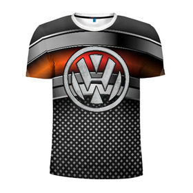 Мужская футболка 3D спортивная с принтом Volkswagen Metal в Петрозаводске, 100% полиэстер с улучшенными характеристиками | приталенный силуэт, круглая горловина, широкие плечи, сужается к линии бедра | volkswagen | авто | волксваген | вольсваген | железо | кольчуга | лого авто | метал | металлическая | сетка | сталь | цепи
