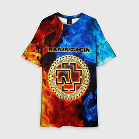 Детское платье 3D с принтом Rammstein в Петрозаводске, 100% полиэстер | прямой силуэт, чуть расширенный к низу. Круглая горловина, на рукавах — воланы | amerika | art | germany | logo | rammstein | rock | till lindemann | арт | германия | группа | логотип | музыка | немецкая группа | немцы | песня | раммштайн | рамштайн | рок