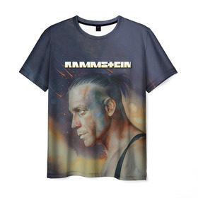 Мужская футболка 3D с принтом Rammstein в Петрозаводске, 100% полиэфир | прямой крой, круглый вырез горловины, длина до линии бедер | amerika | art | germany | logo | rammstein | rock | till lindemann | арт | германия | группа | логотип | музыка | немецкая группа | немцы | песня | раммштайн | рамштайн | рок