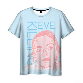 Мужская футболка 3D с принтом Убивая Еву в Петрозаводске, 100% полиэфир | прямой крой, круглый вырез горловины, длина до линии бедер | eve | killing eve | oksana astankova | villanelle | вилланель | ева | оксана