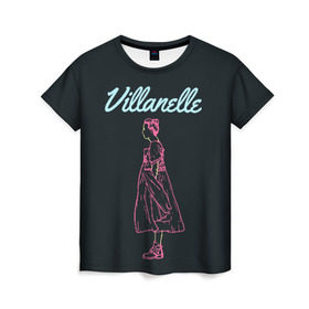 Женская футболка 3D с принтом Вилланель в Петрозаводске, 100% полиэфир ( синтетическое хлопкоподобное полотно) | прямой крой, круглый вырез горловины, длина до линии бедер | eve | killing eve | oksana astankova | villanelle | вилланель | ева | оксана