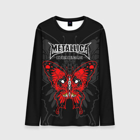 Мужской лонгслив 3D с принтом Metallica  в Петрозаводске, 100% полиэстер | длинные рукава, круглый вырез горловины, полуприлегающий силуэт | american | butterfly | devil | fangs | james hetfield | kirk hammett | metal band | metallica | music | mystic | red | rock | skull | vampire | американская | бабочка | вампир | джеймс хетфилд | дьявол | кирк хэмметт | клыки | красная | ларс ульрих | мета