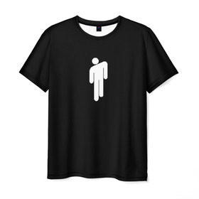 Мужская футболка 3D с принтом BILLIE EILISH (НА СПИНЕ) в Петрозаводске, 100% полиэфир | прямой крой, круглый вырез горловины, длина до линии бедер | be | billie | billie eilish | blohsh | ghoul | билли | билли айлиш