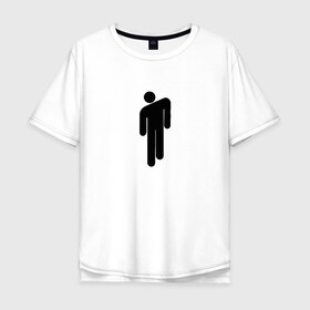 Мужская футболка хлопок Oversize с принтом BILLIE EILISH (НА СПИНЕ) в Петрозаводске, 100% хлопок | свободный крой, круглый ворот, “спинка” длиннее передней части | be | billie | billie eilish | билли | билли айлиш