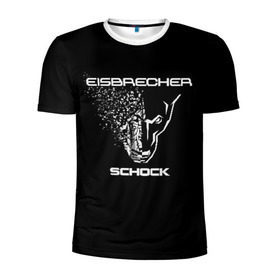 Мужская футболка 3D спортивная с принтом EISBRECHER SCHOCK в Петрозаводске, 100% полиэстер с улучшенными характеристиками | приталенный силуэт, круглая горловина, широкие плечи, сужается к линии бедра | eisbrecher | metal | rock | schock | метал | рок