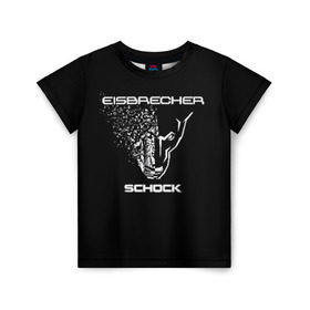 Детская футболка 3D с принтом EISBRECHER SCHOCK в Петрозаводске, 100% гипоаллергенный полиэфир | прямой крой, круглый вырез горловины, длина до линии бедер, чуть спущенное плечо, ткань немного тянется | eisbrecher | metal | rock | schock | метал | рок
