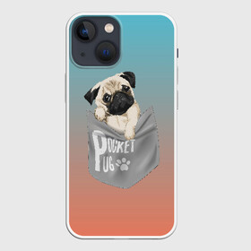 Чехол для iPhone 13 mini с принтом Карманный мопс в Петрозаводске,  |  | pug | карман | карманный мопс | малыш | милый | мопс | пес | песик | собака | собачка