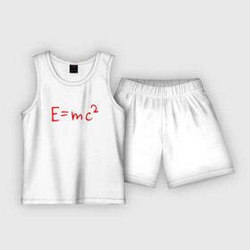 Детская пижама с шортами хлопок с принтом E mc2 в Петрозаводске,  |  | Тематика изображения на принте: emc 2 | emc2 | знаменитые формулы | физика | формулы | эйнштейн