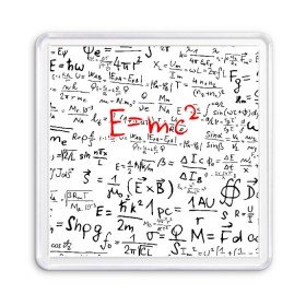 Магнит 55*55 с принтом E=mc2 (редач) в Петрозаводске, Пластик | Размер: 65*65 мм; Размер печати: 55*55 мм | emc 2 | emc2 | знаменитые формулы | физика | формулы | эйнштейн