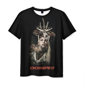 Мужская футболка 3D с принтом OOMPH в Петрозаводске, 100% полиэфир | прямой крой, круглый вырез горловины, длина до линии бедер | metal | oomph | rock | метал | рок