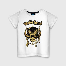 Детская футболка хлопок с принтом MOTORHEAD в Петрозаводске, 100% хлопок | круглый вырез горловины, полуприлегающий силуэт, длина до линии бедер | Тематика изображения на принте: england | motorhead | моторхед