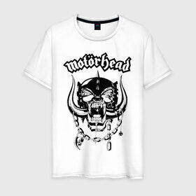 Мужская футболка хлопок с принтом MOTORHEAD в Петрозаводске, 100% хлопок | прямой крой, круглый вырез горловины, длина до линии бедер, слегка спущенное плечо. | england | motorhead | моторхед