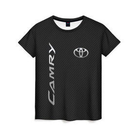 Женская футболка 3D с принтом Toyota Camry в Петрозаводске, 100% полиэфир ( синтетическое хлопкоподобное полотно) | прямой крой, круглый вырез горловины, длина до линии бедер | Тематика изображения на принте: toyota | абстракция | авто | автомобиль | лого | логотип | машина | таета | тоета | тойота