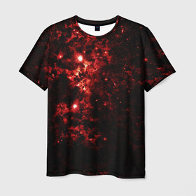 Мужская футболка 3D с принтом Космос в Петрозаводске, 100% полиэфир | прямой крой, круглый вырез горловины, длина до линии бедер | Тематика изображения на принте: galaxy | lightning | space | stars | астрономия | галактика | звезды | космос | планеты | созвездие