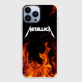 Чехол для iPhone 13 Pro Max с принтом METALLICA (НА СПИНЕ) в Петрозаводске,  |  | Тематика изображения на принте: fire | flame | metallica | металлика | огонь | пламя