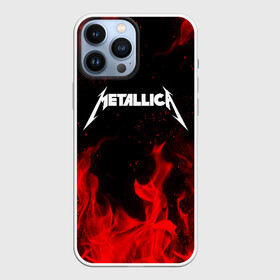 Чехол для iPhone 13 Pro Max с принтом METALLICA (НА СПИНЕ) в Петрозаводске,  |  | Тематика изображения на принте: fire | flame | metallica | металлика | огонь | пламя