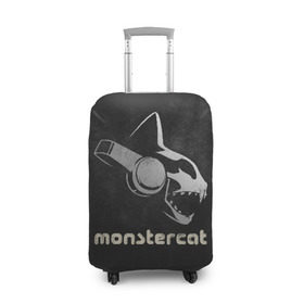 Чехол для чемодана 3D с принтом Monstercat в Петрозаводске, 86% полиэфир, 14% спандекс | двустороннее нанесение принта, прорези для ручек и колес | monstercat | клуб | клубная музыка | кот | котенок | кошка | лейбл | монстар | монстар кет | монстер | музыка | танцевальная музыка | электронная | электронная музыка