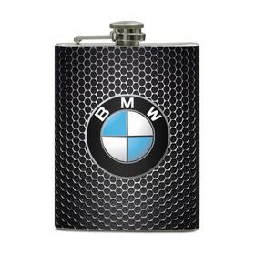 Фляга с принтом BMW (РЕДАЧ) в Петрозаводске, металлический корпус | емкость 0,22 л, размер 125 х 94 мм. Виниловая наклейка запечатывается полностью | bmw | bmw performance | m | motorsport | performance | бмв | моторспорт