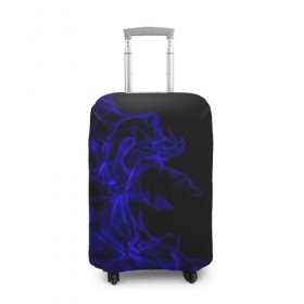 Чехол для чемодана 3D с принтом Синий огонь в Петрозаводске, 86% полиэфир, 14% спандекс | двустороннее нанесение принта, прорези для ручек и колес | fire | flame | огонь | пламя | синий
