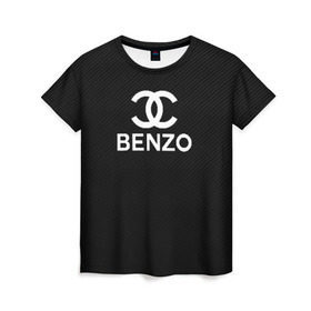 Женская футболка 3D с принтом BENZO GANG ( CARBON ) в Петрозаводске, 100% полиэфир ( синтетическое хлопкоподобное полотно) | прямой крой, круглый вырез горловины, длина до линии бедер | bbt | benzo | benzo gang | big baby tape | carbon | ббт | бензо | карбон