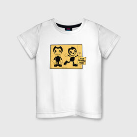 Детская футболка хлопок с принтом Bendy And The Ink Machine (54) в Петрозаводске, 100% хлопок | круглый вырез горловины, полуприлегающий силуэт, длина до линии бедер | 