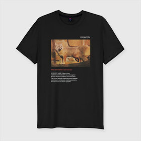 Мужская футболка премиум с принтом Corsac fox в Петрозаводске, 92% хлопок, 8% лайкра | приталенный силуэт, круглый вырез ворота, длина до линии бедра, короткий рукав | animals | red book | red list | животные | животные из красной книги | красная книга | редкие животные