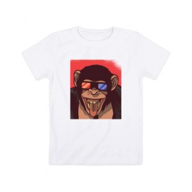 Детская футболка хлопок с принтом Обезьяна 3D в Петрозаводске, 100% хлопок | круглый вырез горловины, полуприлегающий силуэт, длина до линии бедер | 3d | 3д | monkey | горилла | гориллы | кинотеатр | обезьяна | обезьяны
