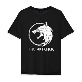 Мужская футболка хлопок Oversize с принтом ВЕДЬМАК (настраиваемый) в Петрозаводске, 100% хлопок | свободный крой, круглый ворот, “спинка” длиннее передней части | geralt | the witcher | the witcher wild hunt | witcher | ведьмак | ведьмак 3 | геральт