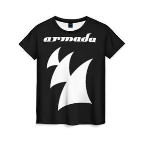 Женская футболка 3D с принтом Armada Music в Петрозаводске, 100% полиэфир ( синтетическое хлопкоподобное полотно) | прямой крой, круглый вырез горловины, длина до линии бедер | armada | armada music | armin | armin van buuren | van buuren