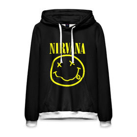 Мужская толстовка 3D с принтом NIRVANA в Петрозаводске, 100% полиэстер | двухслойный капюшон со шнурком для регулировки, мягкие манжеты на рукавах и по низу толстовки, спереди карман-кенгуру с мягким внутренним слоем. | nirvana | smile | курт кобейн | нирвана | смайл