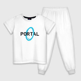 Детская пижама хлопок с принтом PORTAL в Петрозаводске, 100% хлопок |  брюки и футболка прямого кроя, без карманов, на брюках мягкая резинка на поясе и по низу штанин
 | glados | half life. | portal | пиктограммы | портал | телепорт