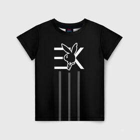 Детская футболка 3D с принтом EGOR KREED x Rabbit в Петрозаводске, 100% гипоаллергенный полиэфир | прямой крой, круглый вырез горловины, длина до линии бедер, чуть спущенное плечо, ткань немного тянется | black | egor | hip | hop | inc | kreed | logo | pop | rap | star | team | алых | грехи | егор | знают | крид | лого | миллион | настроения | они | поп | роз | рэп | самая | символ | хип | холостяк | хоп | цвет | черный | что