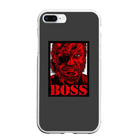 Чехол для iPhone 7Plus/8 Plus матовый с принтом Big Boss MGS в Петрозаводске, Силикон | Область печати: задняя сторона чехла, без боковых панелей | art | big boss | game | metal gear | metal gear solid | mgs | кодзима гений