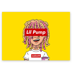 Поздравительная открытка с принтом Lil Pump в Петрозаводске, 100% бумага | плотность бумаги 280 г/м2, матовая, на обратной стороне линовка и место для марки
 | esskeetit | gazzy garcia | gucci gang | lil pump | lilpump | газзи гарсия | лил памп | рэп | рэпер | эшкере