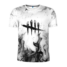 Мужская футболка 3D спортивная с принтом DEAD BY DAYLIGHT в Петрозаводске, 100% полиэстер с улучшенными характеристиками | приталенный силуэт, круглая горловина, широкие плечи, сужается к линии бедра | dbd | dead by daylight | survival horror | дбд | мертвы к рассвету