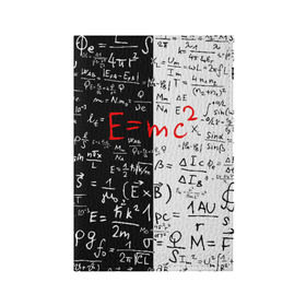 Обложка для паспорта матовая кожа с принтом E=mc2 в Петрозаводске, натуральная матовая кожа | размер 19,3 х 13,7 см; прозрачные пластиковые крепления | emc 2 | emc2 | знаменитые формулы | физика | формулы | эйнштейн