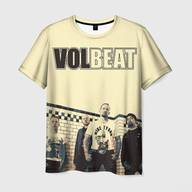 Мужская футболка 3D с принтом Volbeat в Петрозаводске, 100% полиэфир | прямой крой, круглый вырез горловины, длина до линии бедер | groove metal | hardcore | psychobilly | volbeat | волбит