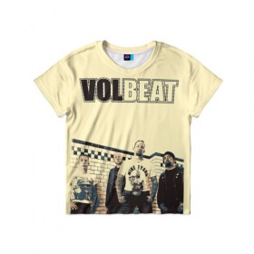 Детская футболка 3D с принтом Volbeat в Петрозаводске, 100% гипоаллергенный полиэфир | прямой крой, круглый вырез горловины, длина до линии бедер, чуть спущенное плечо, ткань немного тянется | Тематика изображения на принте: groove metal | hardcore | psychobilly | volbeat | волбит