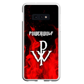 Чехол для Samsung S10E с принтом POWERWOLF в Петрозаводске, Силикон | Область печати: задняя сторона чехла, без боковых панелей | Тематика изображения на принте: powerwolf | wolf | метал | пауэр метал. | повервольф | поверфульф | рок | хэви металб