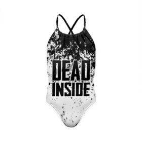 Детский купальник 3D с принтом Dead Inside в Петрозаводске, Полиэстер 85%, Спандекс 15% | Слитный крой, подклад по переду изделия, узкие бретели | dead | dota | inside | аниме | внутри | гуль | дэд | инсайд | мертвец | мертвый | токийский