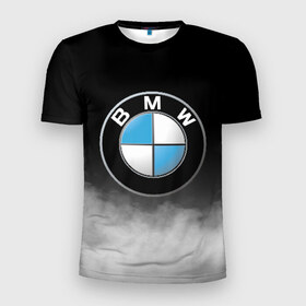 Мужская футболка 3D спортивная с принтом BMW в Петрозаводске, 100% полиэстер с улучшенными характеристиками | приталенный силуэт, круглая горловина, широкие плечи, сужается к линии бедра | Тематика изображения на принте: bmw | bmw performance | m | motorsport | performance | бмв | моторспорт