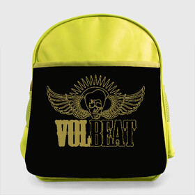 Детский рюкзак с принтом Volbeat  в Петрозаводске, 100% полиэстер | Размеры изделия - высота 34 см, ширина 28 см, глубина 10 см
Размер поля для печати - высота 19.5 см, ширина 24 см | groove metal | hardcore | psychobilly | volbeat | волбит