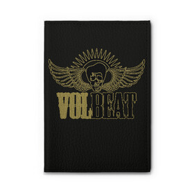 Обложка для автодокументов с принтом Volbeat  в Петрозаводске, натуральная кожа |  размер 19,9*13 см; внутри 4 больших “конверта” для документов и один маленький отдел — туда идеально встанут права | groove metal | hardcore | psychobilly | volbeat | волбит