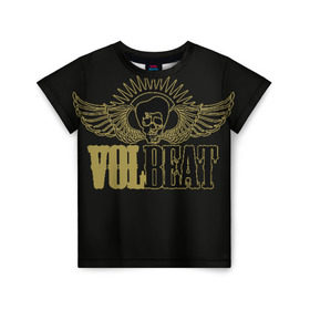 Детская футболка 3D с принтом Volbeat в Петрозаводске, 100% гипоаллергенный полиэфир | прямой крой, круглый вырез горловины, длина до линии бедер, чуть спущенное плечо, ткань немного тянется | groove metal | hardcore | psychobilly | volbeat | волбит